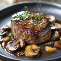 Filet Mignon mit Pilz-Zwiebel-Sauce