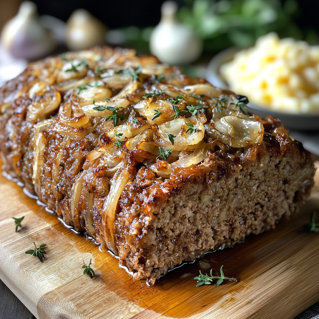 Französischer Zwiebelhackbraten